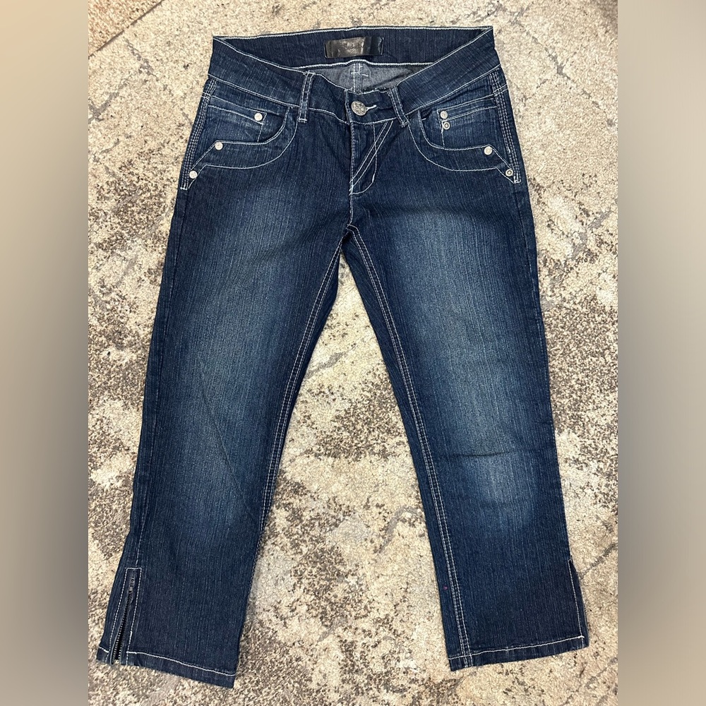Dark Indigo Women's Capris - Classic Stretch Denim